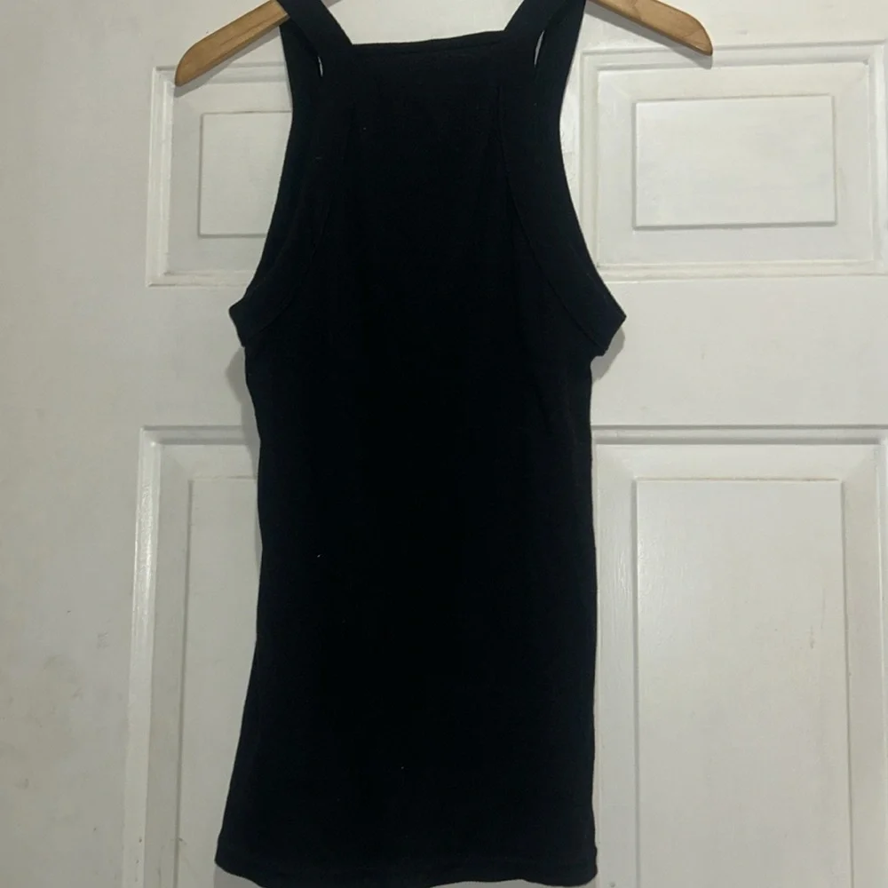 True Religion Tank Top Ladies Large black Ribbed Sleeveless Stretch! - Picture 4 of 4